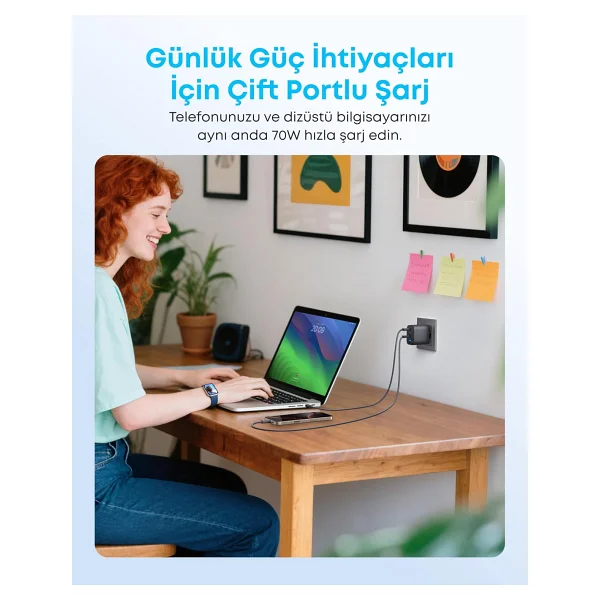 Anker Zolo A121c 70 W Hızlı Şarj Aleti - Görsel 3