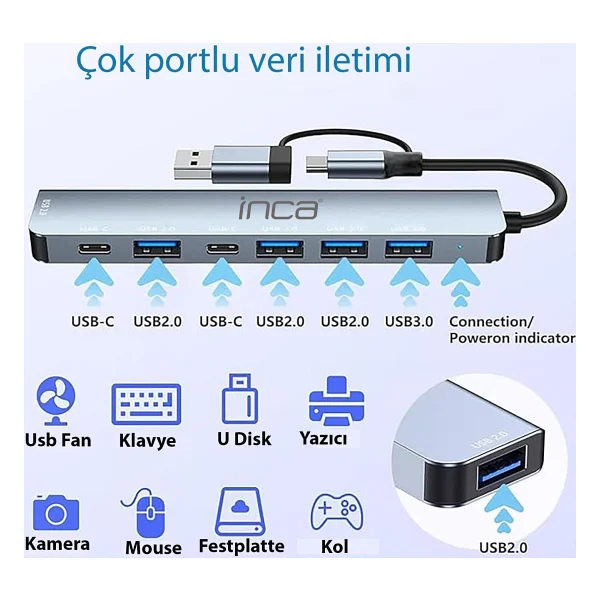 Inca IUTP-7T Laptop Docking Station - Görsel 7