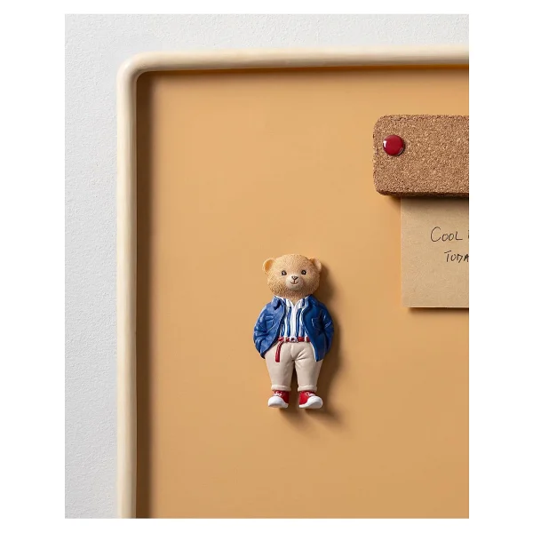 Madame Coco Simon Bear Magnet - Lacivert/Bej - 4x8 Cm - Görsel 2