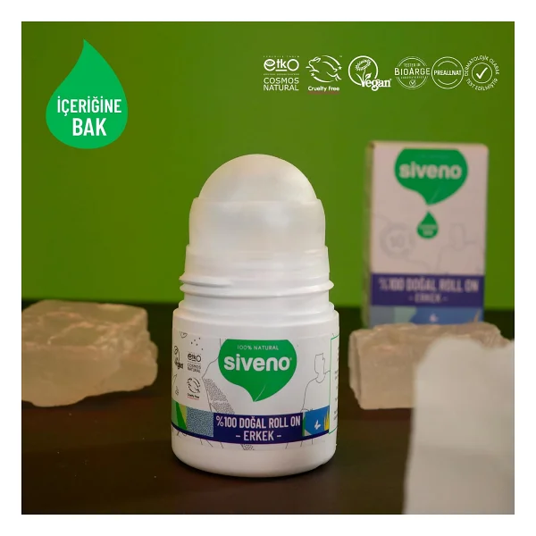 Siveno %100 Doğal 50 Ml Erkek Roll-On Deodorant - Görsel 3