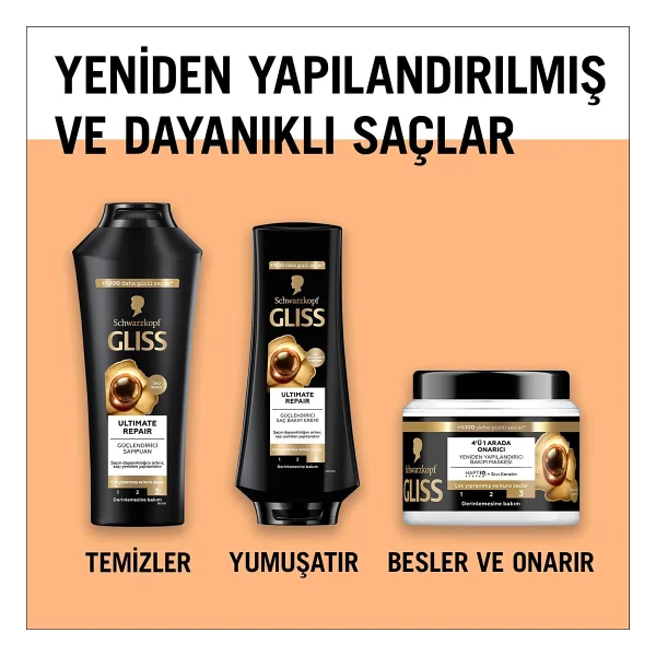 Gliss Ultimate Repair Saç Bakım Maskesi 400ml, Çok Yıpranmış ve Kuru Saçlar - Görsel 3
