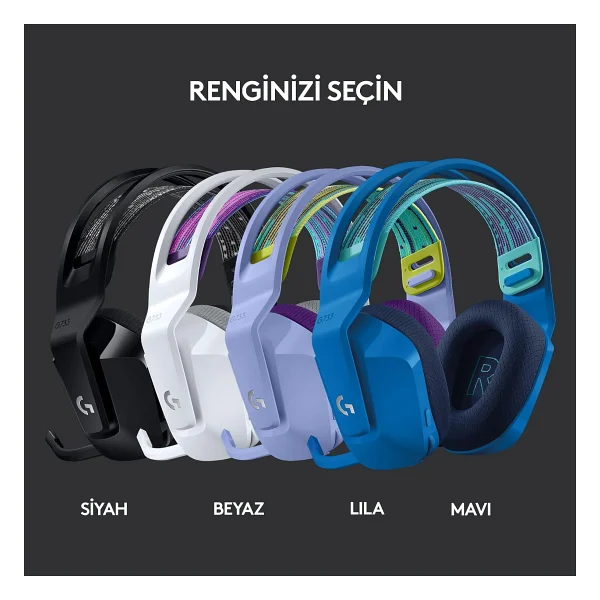 Logitech G733 Lightspeed RGB 7.1 Kablosuz Kulak Üstü Oyuncu Kulaklığı - Görsel 7