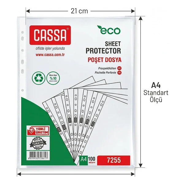 Cassa Eco 30 Mikron 100'lü A4 Poşet Dosya - Görsel 5