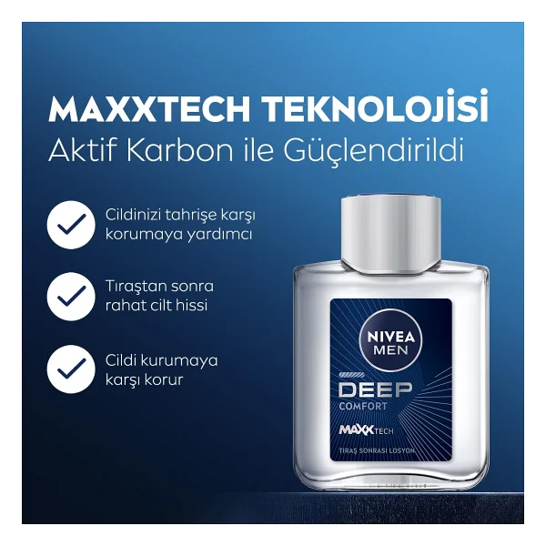 Nıvea Men Erkek Deep Comfort Tıraş Sonrası Losyon 100 Ml,Nemlendirici,Tahrişe Ve Kurumaya Karşı Koruma,Yenileyici - Görsel 3