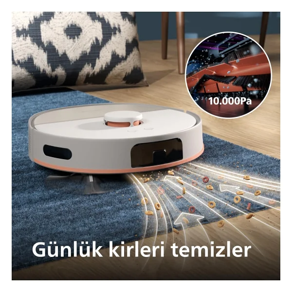 Philips Homerun 5000 Serisi Xu5000/20 İpek Beji Akıllı Robot Süpürge - Görsel 5