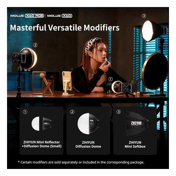 Zhiyun Molus X60 RGB LED Pro Işık Sistemi - Görsel 7