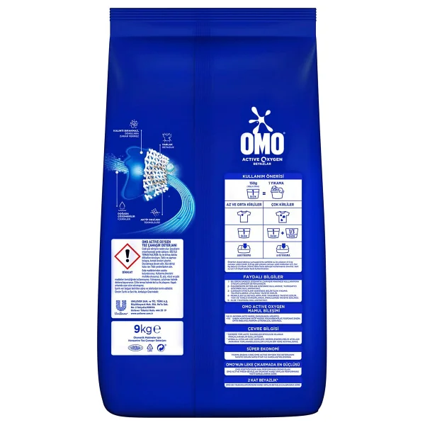 Omo Active Oxygen Beyazlar için 9 kg Toz Deterjan - Görsel 3