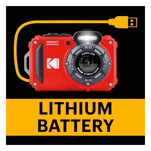 Kodak Pixpro Wpz2 Sualtı Kırmızı Dijital Fotoğraf Makinesi - Görsel 6