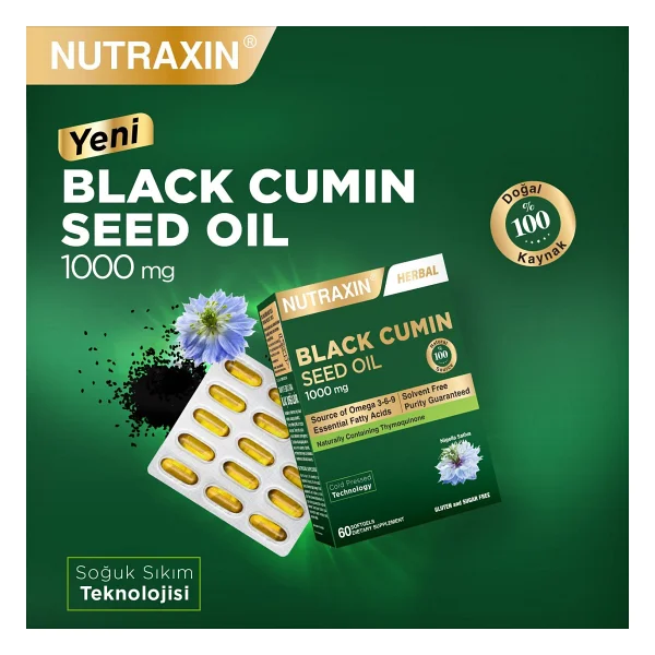Nutraxin Çörek Otu Yağı 1000 mg 60 Kapsül - Görsel 4