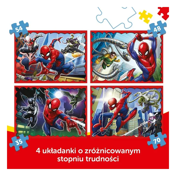 Trefl Puzzles - 4'ü 1 arada - Kahraman Örümcek Adam/Disney Marvel Örümcek Adam - Görsel 2