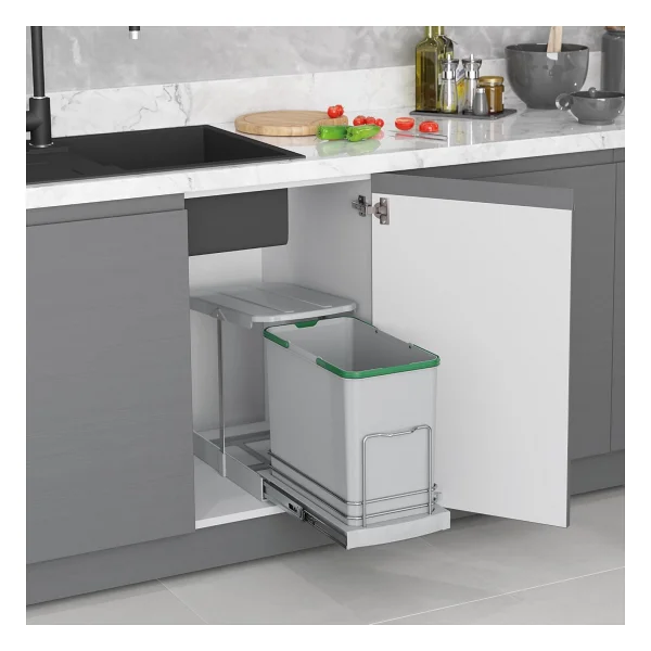 Starax S-2571 Teleskopik Raylı Plastik Gövde Çöp Kovası 24 Lt - Görsel 2
