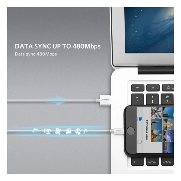 Ugreen 20730 2 m USB to Lightning Hızlı Şarj Kablosu - Görsel 4