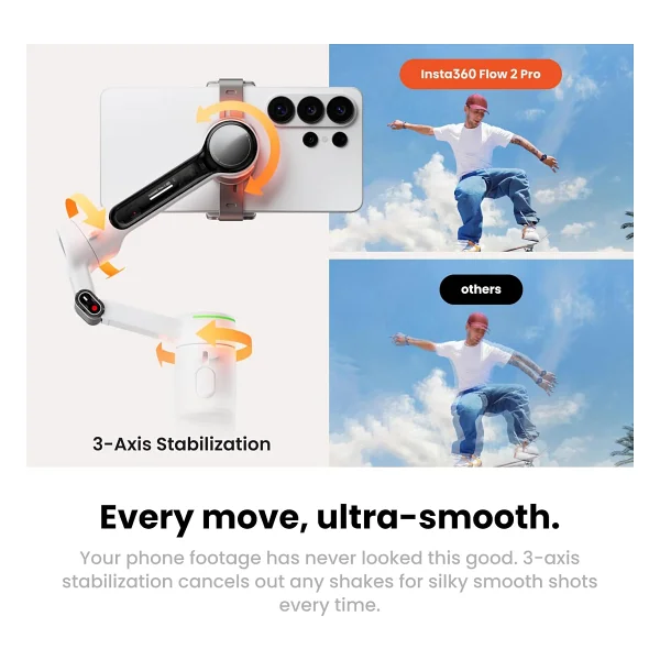 Insta360 Flow 2 Pro AI Tracker Kit Gimbal - Görsel 7