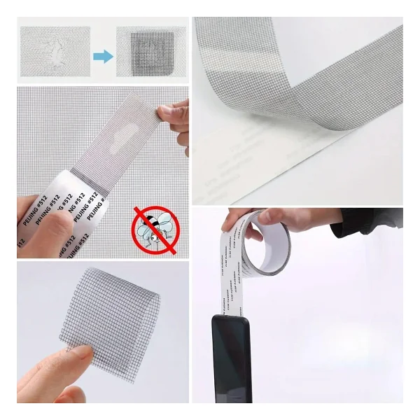 BUFFER Güçlü Yapışkanlı Pencere Tamir Bandı, Böcek Önleyici Yama Bandı 2 mt x 5 cm - Görsel 5