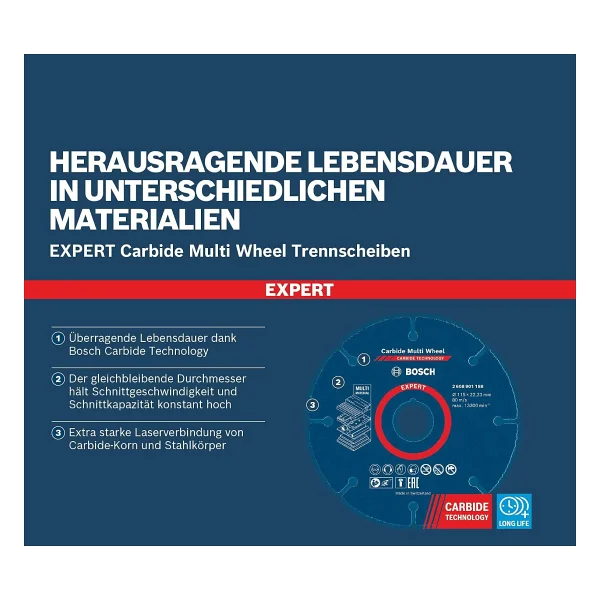 Bosch Expert Carbide Multi Wheel X-Lock 2608901193 125x22.23 Mm Kesici Disk - Görsel 5