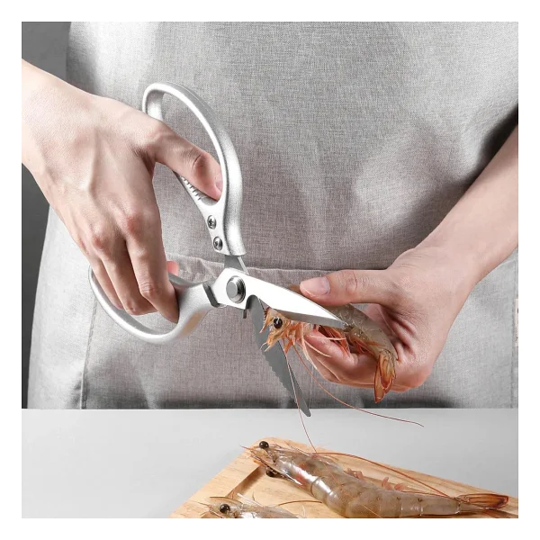 Orret Home Profesyonel Mutfak Makası Paslanmaz Çelik 304 Çok Amaçlı Tavuk Balık Sebze Makası Soda Açıcı Fonksiyonlu Keskin Bıçaklı Ergonomik Mutfak Makası - Görsel 5
