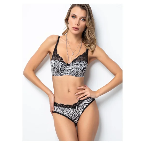 Miorre Push-Up Dolgulu Dantel Detaylı Sütyen Takım Zebra 75 - Görsel 4