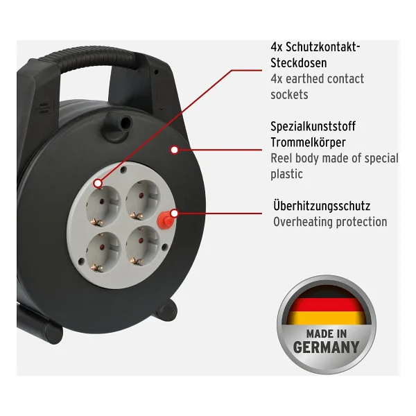 Brennenstuhl Vario Line 15 m 4'lü Makaralı Uzatma Kablosu - Görsel 2