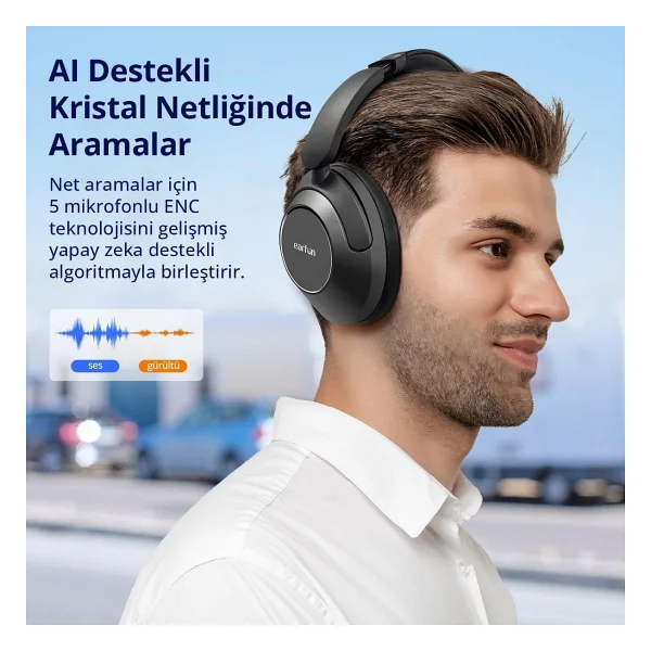 EarFun Wave Pro ANC Kulak Üstü Bluetooth Kulaklık - Görsel 6