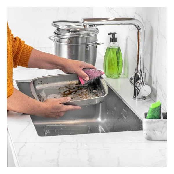 Vileda Glitzi 3'lü Power Inox Colors Bulaşık Süngeri - Görsel 4