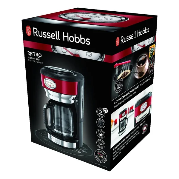 Russell Hobbs 21700-56 Retro Ribbon Filtre Kahve Makinesi Kırmızı - Görsel 2