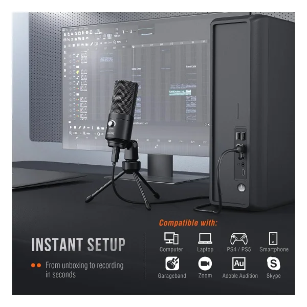 Fifine K669b USB Condenser Mikrofon - Görsel 5