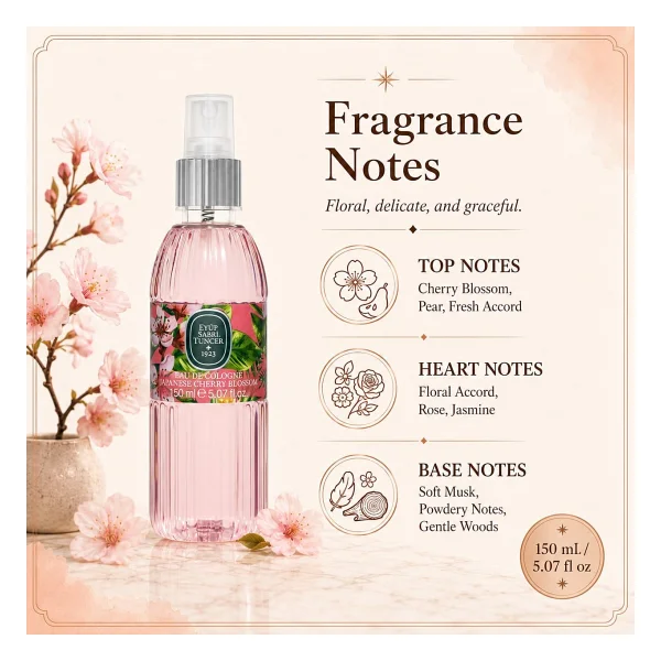Eyüp Sabri Tuncer Japon Kiraz Çiçeği Sprey Kolonya 150 ml - Görsel 7