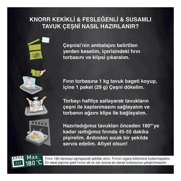 Knorr 29 Gr Kekikli Fesleğenli Susamlı Tavuk Çeşni - Görsel 7