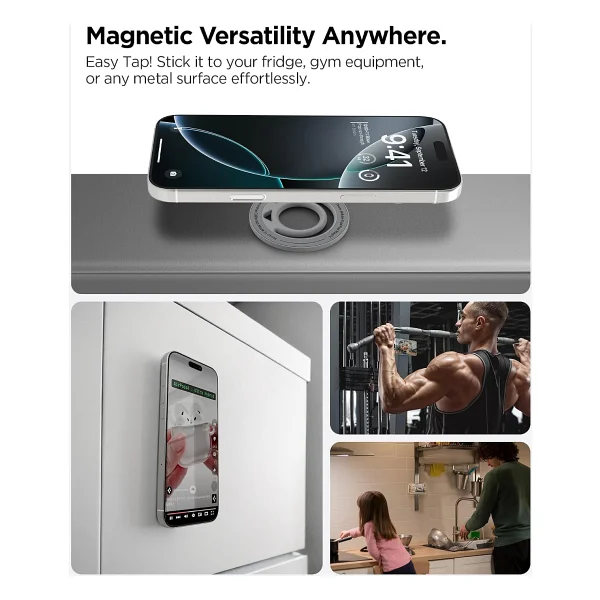 Spigen Magfit Amp08887 Gri Magsafe Manyetik Telefon Tutucu - Görsel 4