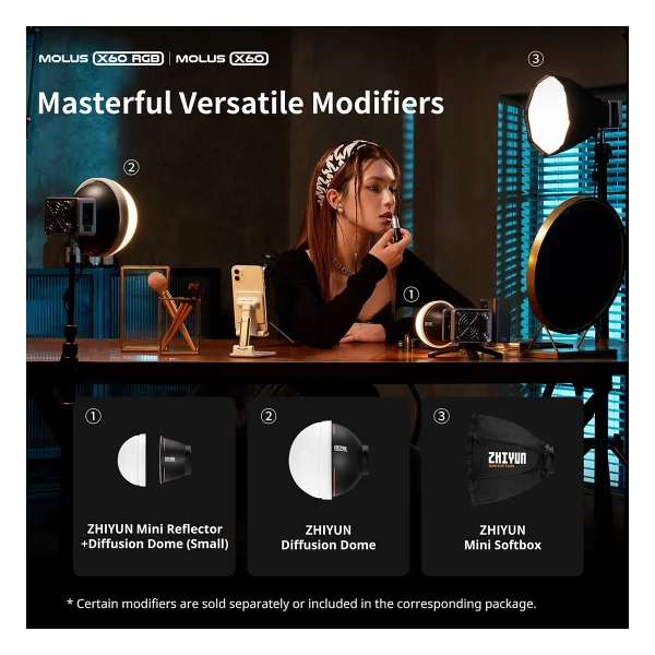 Zhiyun Molus X60 Bi-Color LED Combo Işık Sistemi - Görsel 5
