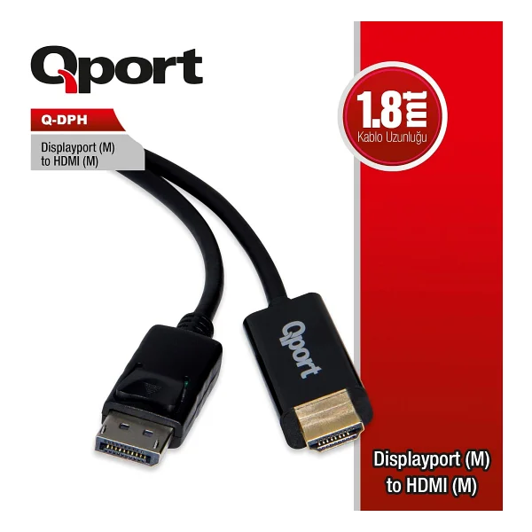 Qport Q-DPH Display Port To HDMI Çevirici - Görsel 7
