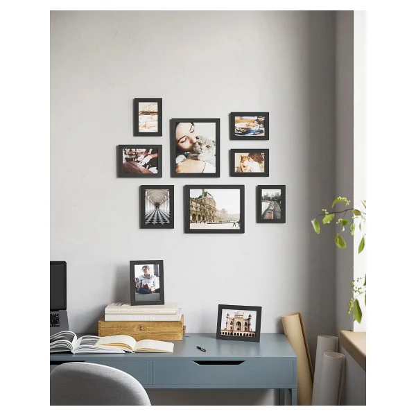 Songmıcs Resim Çerçevesi Seti 10'lu, 20 X 25 Cm Boyutunda 2 Fotoğraf, 13 X 18 Cm Boyutunda 4 Fotoğraf, 10 X 15 Cm Boyutunda 4 Fotoğraf, Siyah - Görsel 3