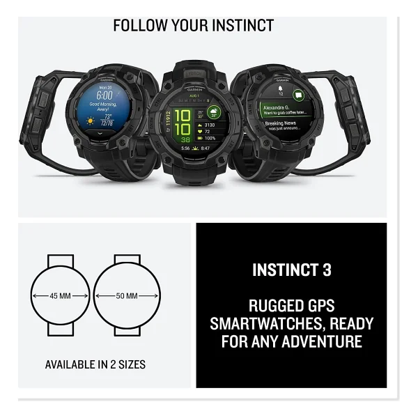 Garmin Instinct 3 45mm AMOLED Akıllı Saat - Görsel 8