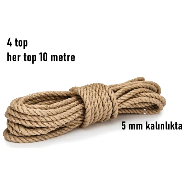 Çok Amaçlı Kalın İp Hamak İpi - Çamaşır Salıncak Atlama 40 Metre 721767 - Görsel 2