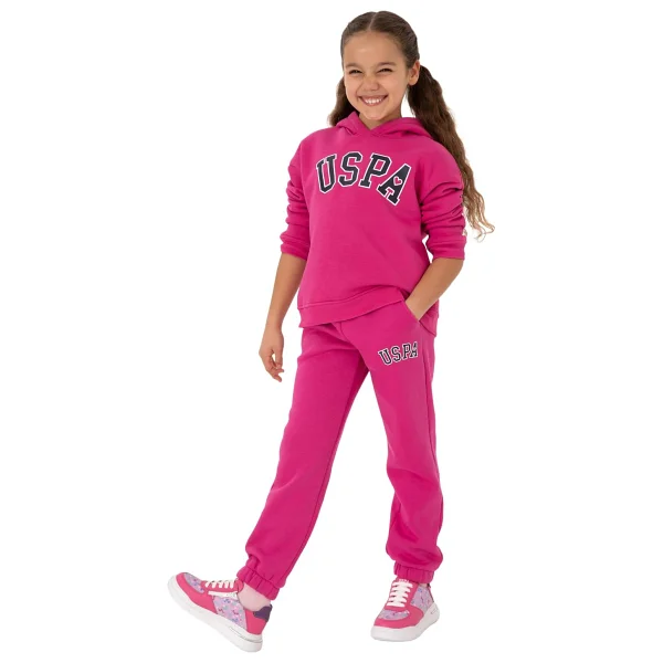U.S. Polo Assn 50317890-Vr041 Kapüşonlu Pembe Çocuk Sweatshirt - Görsel 2