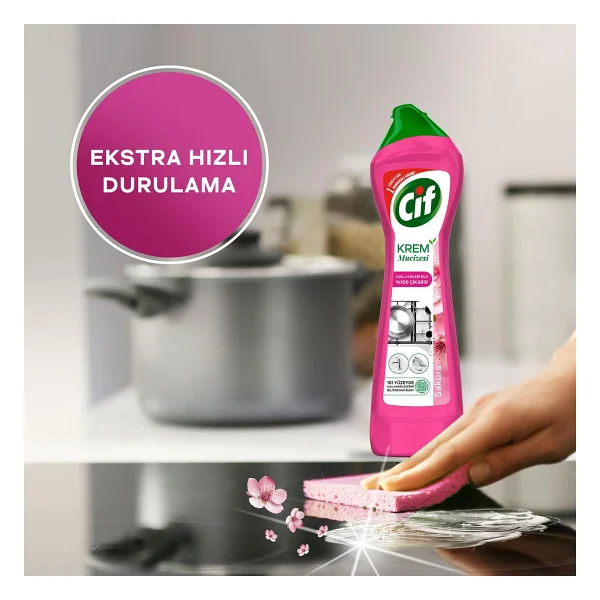 Cif Krem Sakura Mutfak Banyo Temizleyici 500 Ml - Görsel 8