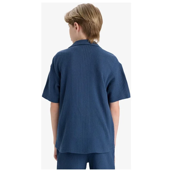 DeFacto Erkek Çocuk Oversize Geniş Kalıp Polo Yaka Kısa Kollu Gömlek E3313A825HS - Görsel 7