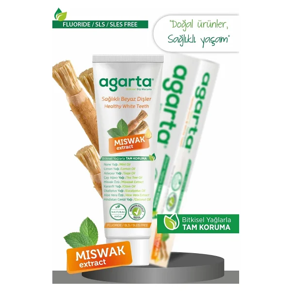 Agarta Doğal Misvak Özlü 100 ml Florürsüz Diş Macunu - Görsel 2