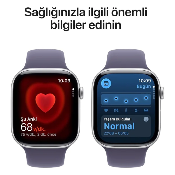 Apple Watch Series 11 GPS 42mm Gümüş Rengi Alüminyum Kasa Ve Sis Moru Spor Kordon Akıllı Saat - Görsel 4