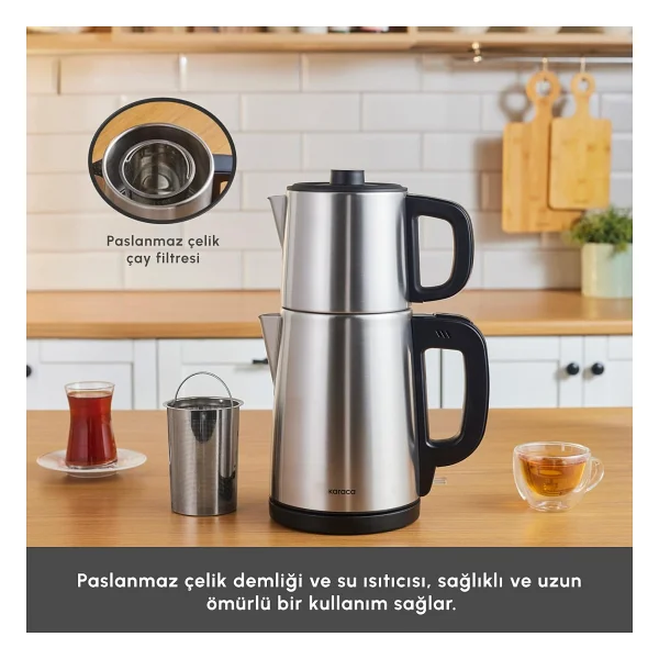 Karaca Teabig XL 2in1 Çelik Çay Makinesi - Görsel 5
