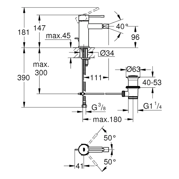 Grohe 32935001 Essence New Tek Kumandalı Bide Bataryası - Görsel 2