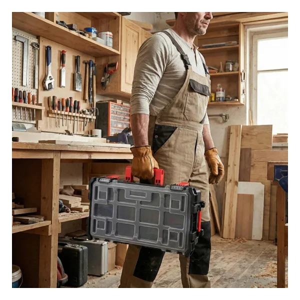 Workpro Wp283029 24lt 12 Gözlü Şeffaf Kapaklı İstiflenebilir 56x35x12,5cm Profesyonel Organizer Takım Çantası - Görsel 3