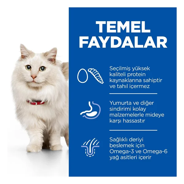 Hill's Hypo-Allergenic Yumurta ve Böcek Proteinli 7 kg Yetişkin Kedi Maması - Görsel 3