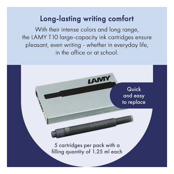Lamy T10 Siyah 5'li Dolma Kalem Kartuşu - Görsel 7
