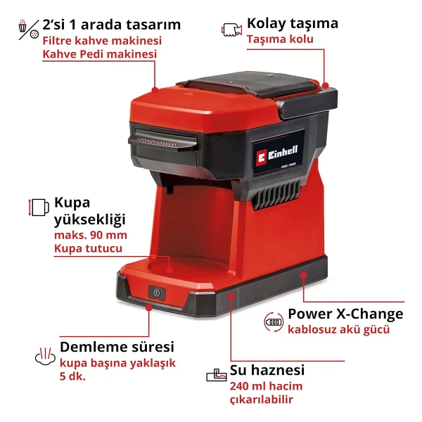 Einhell Te-Cf 18 Li Aküsüz Kahve Makinesi - Görsel 3
