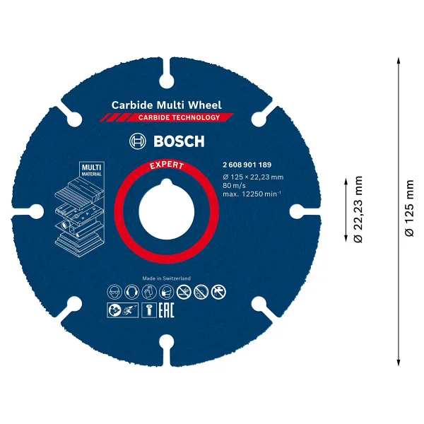 Bosch Expert Carbide Multi Wheel X-Lock 2608901193 125x22.23 Mm Kesici Disk - Görsel 3