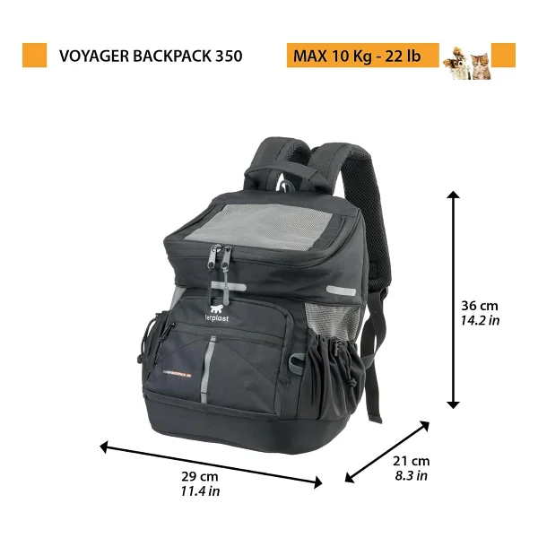 Ferplast Voyager 350 Evcil Hayvan Taşıma Çantası Siyah 29x21x36cm - Görsel 9