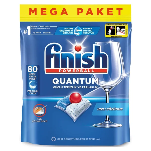 Finish Quantum Bulaşık Makinesi Tableti 80'li - Görsel 2