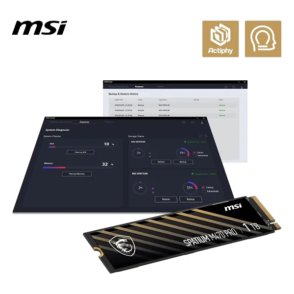 Msı Spatium M470 Pro Pcı-Express 4.0 1 TB M.2 SSD - Görsel 8
