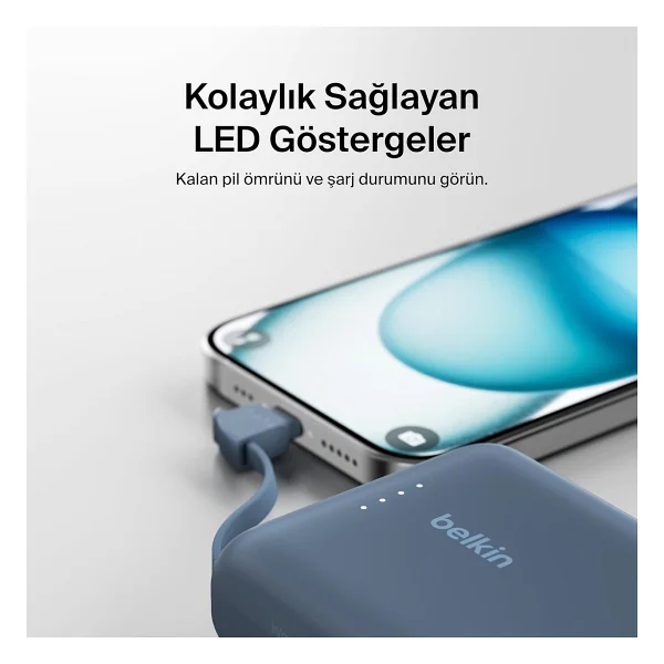 Belkin Boostcharge Power Bank, Entegre Kablolu Taşınabilir Şarj Cihazı 10k Pd 20w - USB-C Güç Dağıtımı, iPhone Power Bank iPhone 16 Serisi, iPad Pro, Galaxy S24 Ve Daha Fazlası İçin Hızlı Şarj - Görsel 7